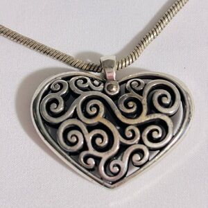 Brighton heart necklace 16 in adjustable Silver Plated - Vintage Classic